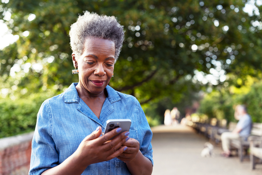 Woman looking at phone
