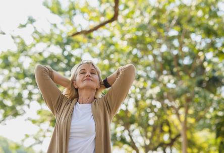 Woman breathing in the fresh air