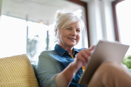 Woman on tablet
