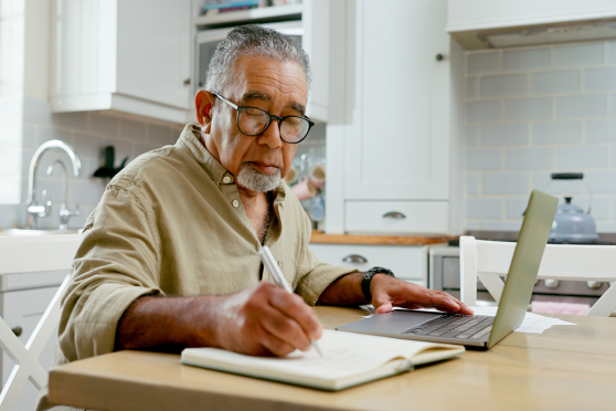 Man taking notes
