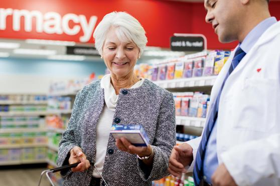 Woman shopping at pharmacy